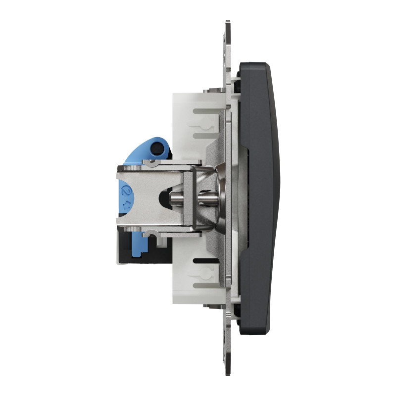 Комп'ютерна розетка, RJ45 CAT6 UTP, Чорна, Sedna Design