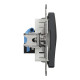 Комп'ютерна розетка, RJ45 CAT6 UTP, Чорна, Sedna Design