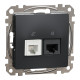 Розетка телекомунікаційна RJ45+RJ11 6UTP, чорний, Sedna Design & Elements