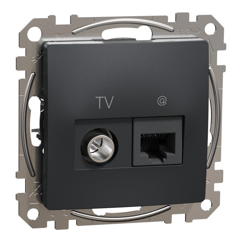 Розетка RJ45 категорія 6 UTP -TV Чорний Sedna Design
