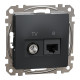 Розетка RJ45 категорія 6 UTP -TV Чорний Sedna Design