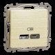 USB розетка типу А+С, 2,4 А, Береза Sedna Elements