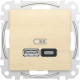 USB розетка A+C, 3 A, 45 Вт, Береза Sedna Elements