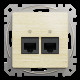 Подвійна комп'ютерна розетка RJ45 CAT 5E UTP, Береза Sedna Elements