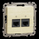 Подвійна комп'ютерна розетка RJ45 CAT 5E UTP, Береза Sedna Elements