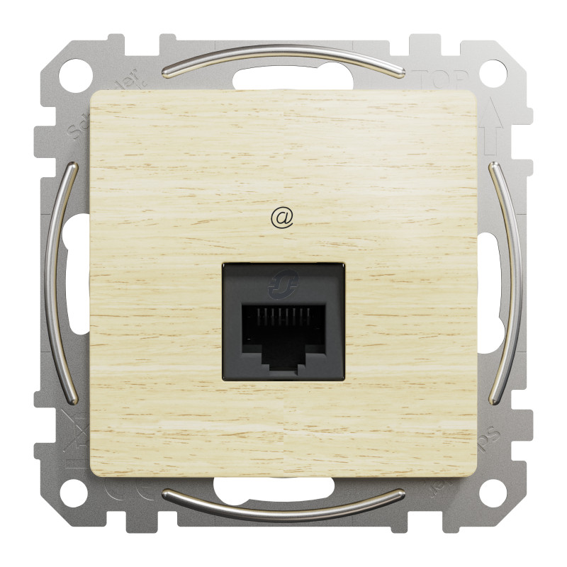 Комп'ютерна розетка, RJ45 CAT6 UTP, Береза, Sedna Elements