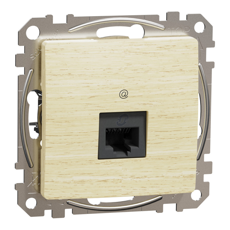 Комп'ютерна розетка, RJ45 CAT6 UTP, Береза, Sedna Elements