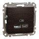 USB розетка типу А+С, 2,4 А, Венге Sedna Elements
