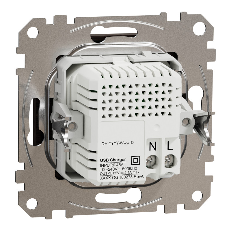 USB розетка типу А+С, 2,4 А, Венге Sedna Elements