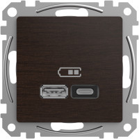 USB розетка A+C, 3 A, 45 Вт, Венге Sedna Elements