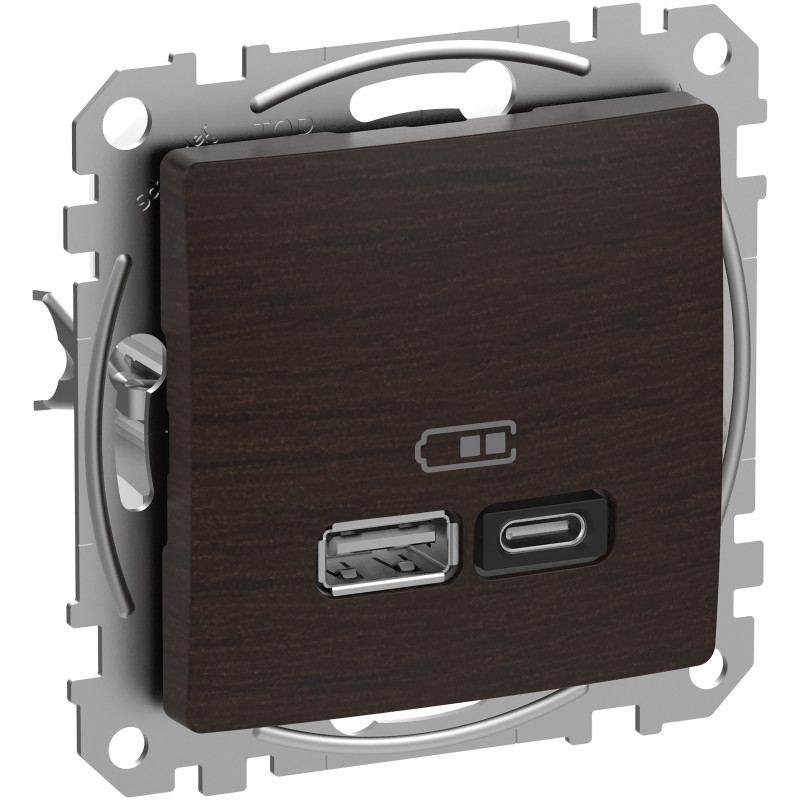 USB розетка A+C, 3 A, 45 Вт, Венге Sedna Elements