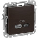 USB розетка A+C, 3 A, 45 Вт, Венге Sedna Elements