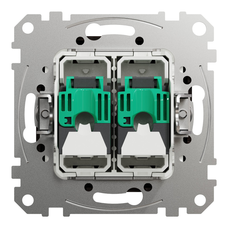 Подвійна комп'ютерна розетка RJ45 CAT 5E UTP, Венге Sedna Elements