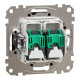 Подвійна комп'ютерна розетка RJ45 CAT 5E UTP, Венге Sedna Elements