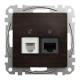Розетка телекомунікаційна RJ45+RJ11 6UTP, венге, Sedna Design & Elements