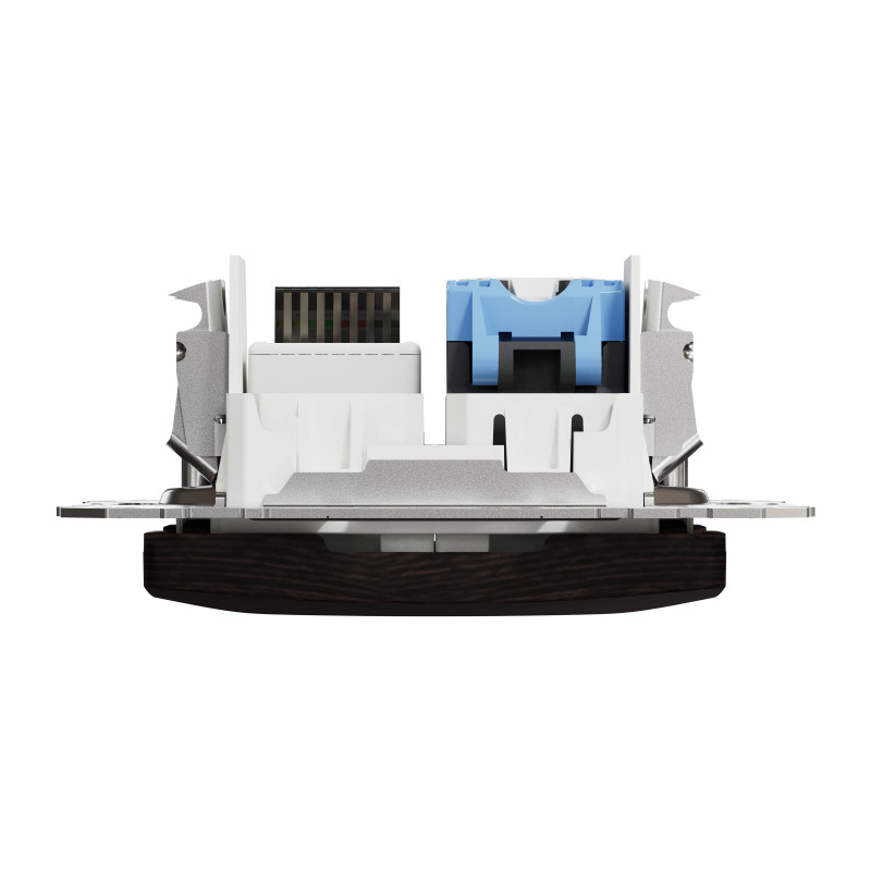 Розетка телекомунікаційна RJ45+RJ11 6UTP, венге, Sedna Design & Elements