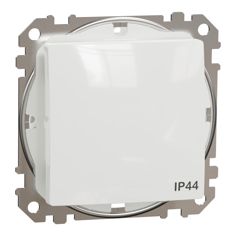 Одноклавішний вимикач, 10АX, IP44, білий, Sedna Design & Elements