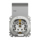 Розетка з заземлення, зі шторками, та з кришкою IP44 Алюміній Sedna Design