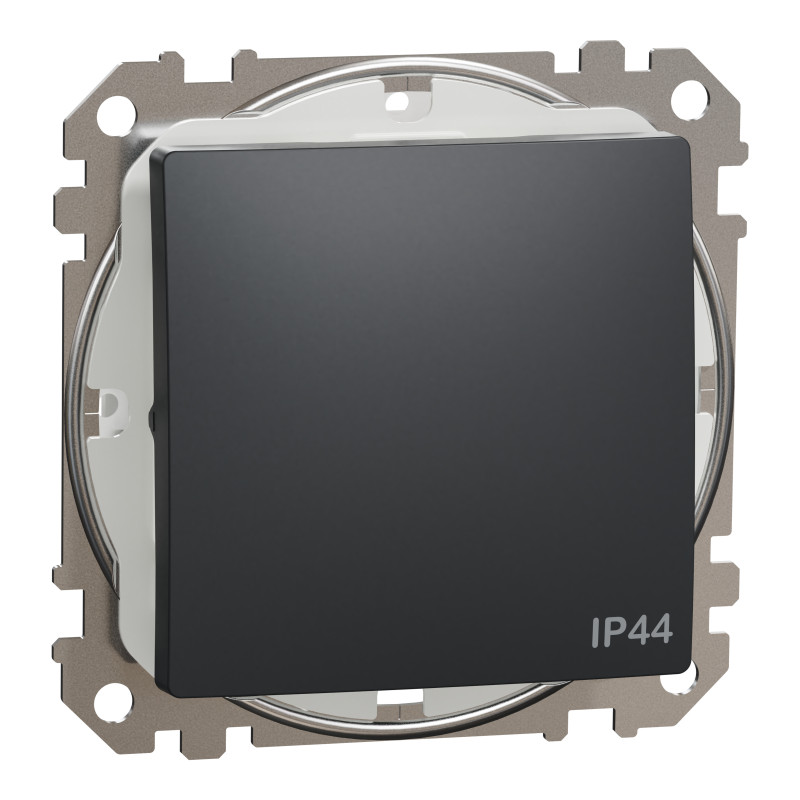 Одноклавішний перемикач IP44 Чорний Sedna Design