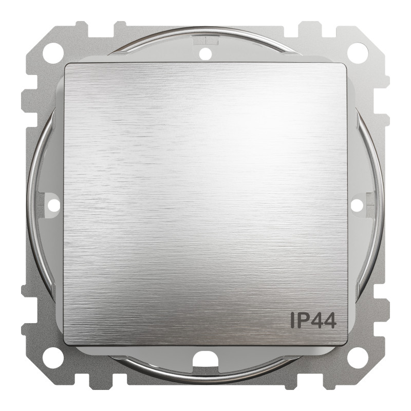 Одноклавішний перемикач 10 АХ, IP44, Матовий Алюміній Sedna Elements