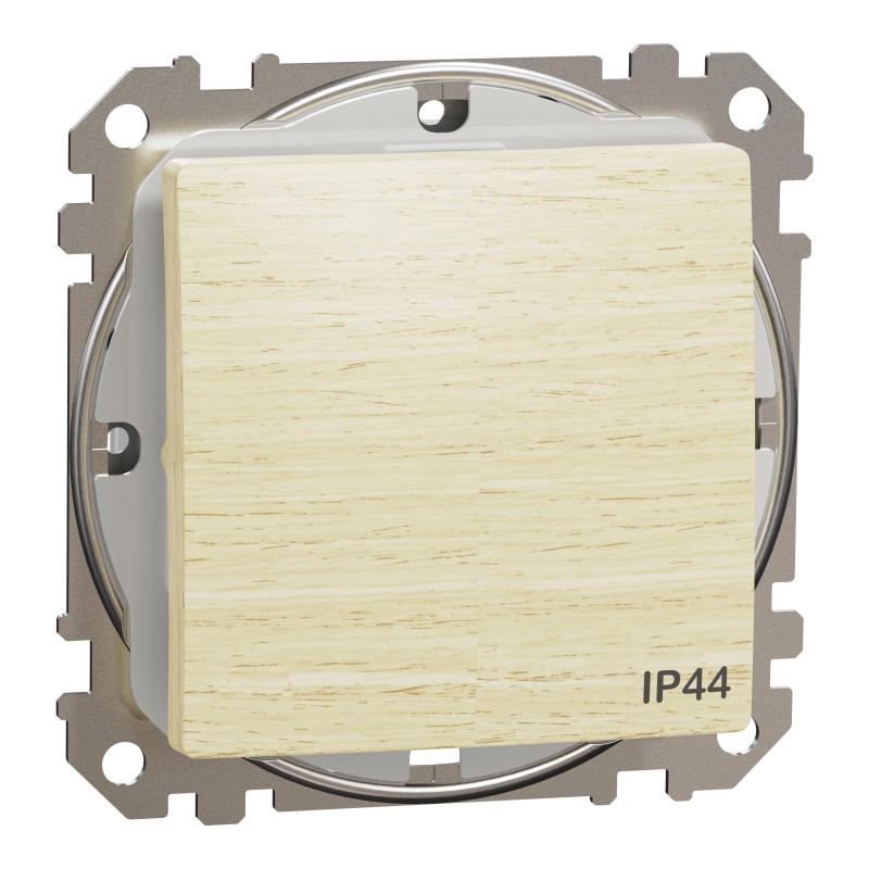 Одноклавішний перемикач 10 АХ, IP44, Береза Sedna Elements