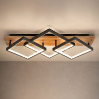 Люстра стельова VALESO DK6588/3 BK+WOOD, чорний + дерево