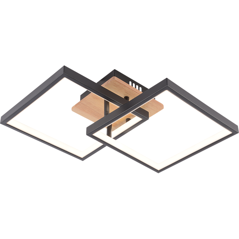 Люстра стельова світлодіодна VALESO DK6589-2 LED 41W Чорний+Дерево