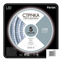 Світлодіодна стрічка Feron LS606 12В 14.4Вт/м 6500K