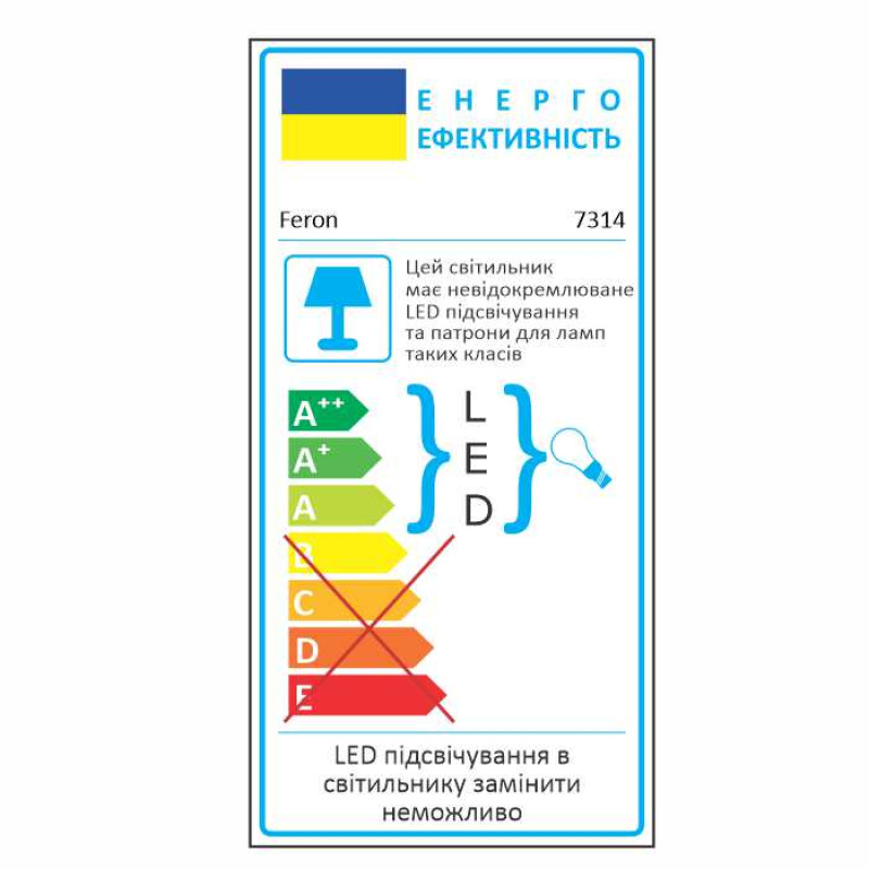 Вбудований світильник Feron 7314 під лампу з підсвіткою прозорий