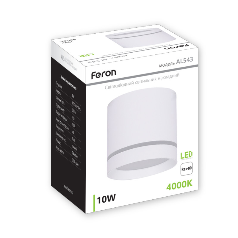 Світлодіодний накладний світильник Feron AL543 10Вт 4000K білий