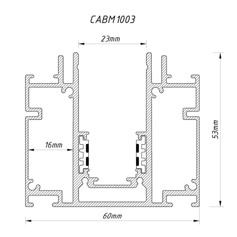 Шинопровід Ardero CABM1003 чорний вбудований 2м