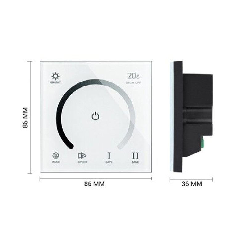 Димер OEM 8A-Touch-W білий вбудований