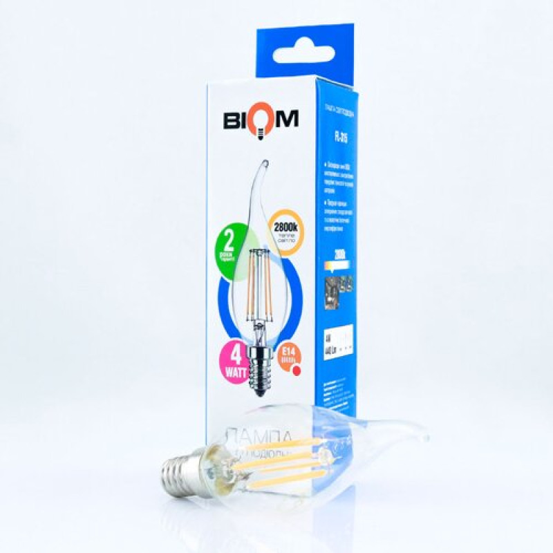 Світлодіодна лампа Biom FL-315 C35 LT 4W E14 2800K