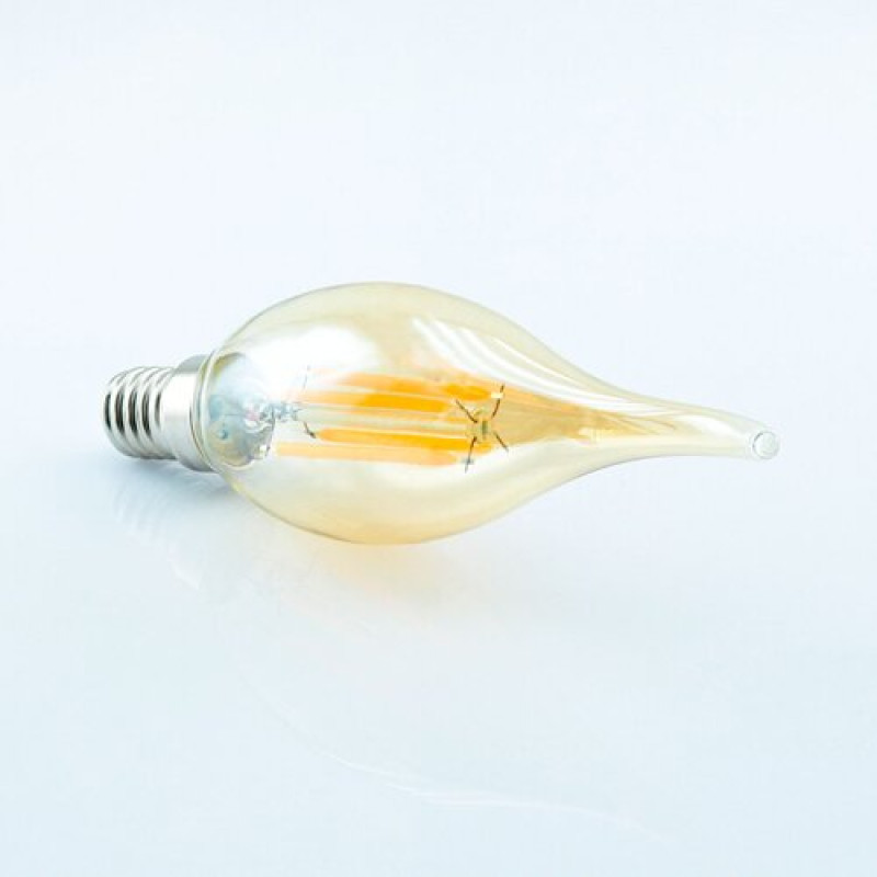Світлодіодна лампа Biom FL-415 C35 LT 4W E14 2530K Amber свічка на вітрі