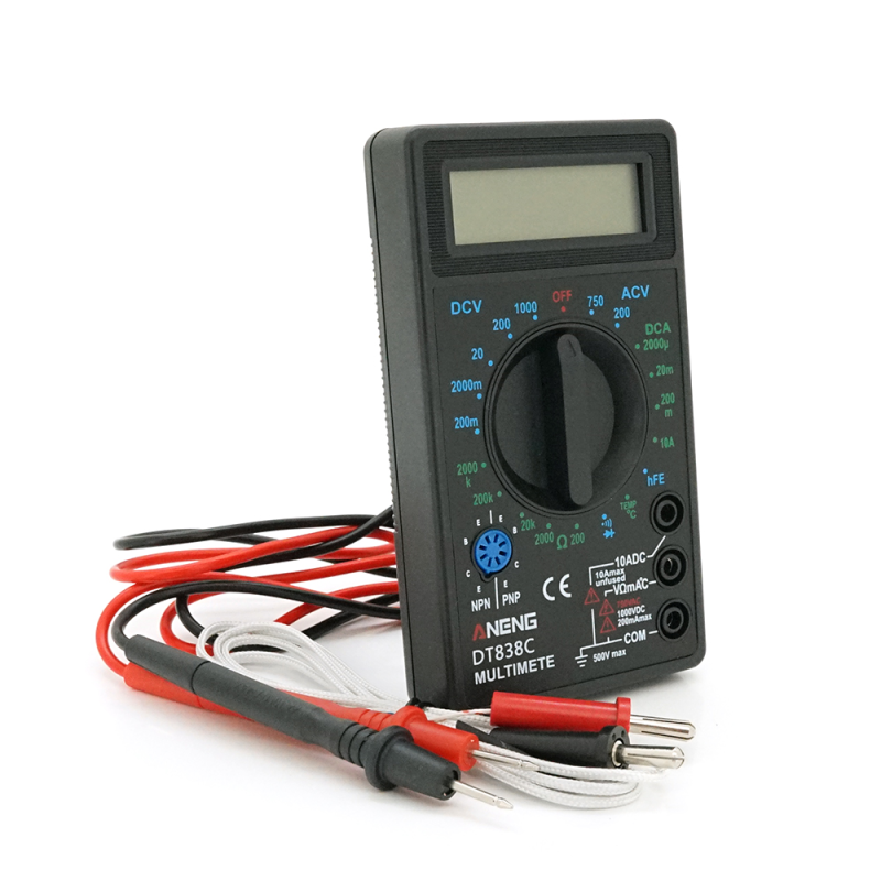 Мультиметр ANENG AN-DT838C, вимірювання: V, A, R, C, функція hFE Мультиметр ANENG AN-DT838C, вимірювання: V, A, R, C, функція hFE
