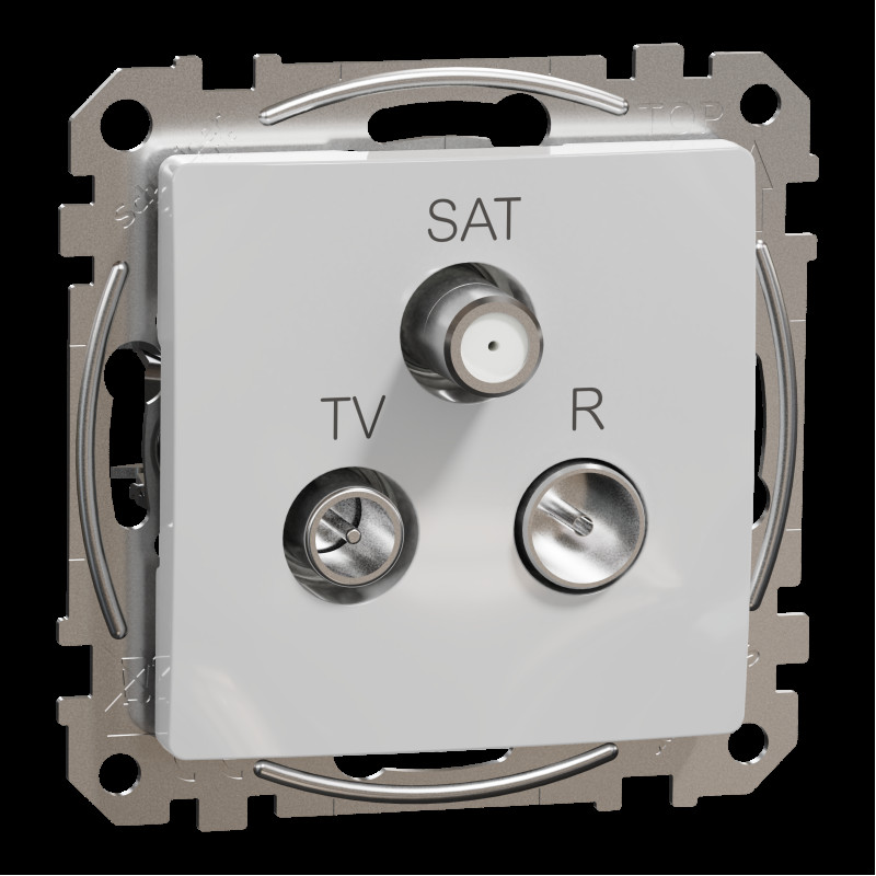 TV/SAT/R socket, Sedna Design & Elements, male IEC, female IEC, terminal, 4dB, PRO, aluminium