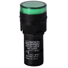 Сигнальна арматура AD16-16DS зелена 220V АC