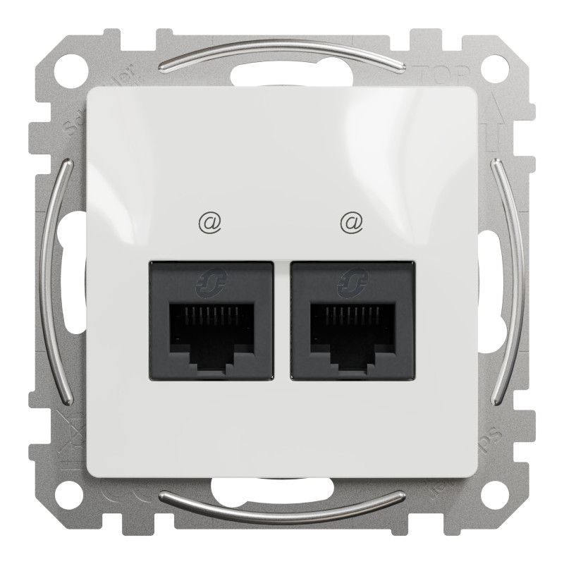 Два роз’єми RJ45 категорія 5E UTP Білий Sedna Design