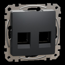 Центральна плата для подвійного роз'єму RJ45, cat5e, 6 UTP, чорна, Sedna Design