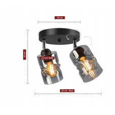 Люстра декоративна Sirius S4944-2 BK+SM з поворотнім механізмом