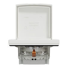 РОЗЕТКА IP44 З КРИШКОЮ, З ЗАЗЕМЛЕННЯМ, З ЗАХИСНИМИ ШТОРКАМИ, БІЛА ASFORA