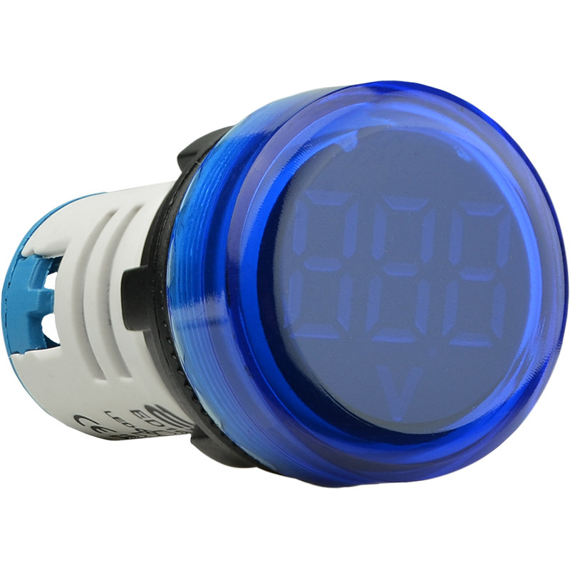 Круглий цифровий вимірювач напруги ED16-22VD 30-500В АС (синій)