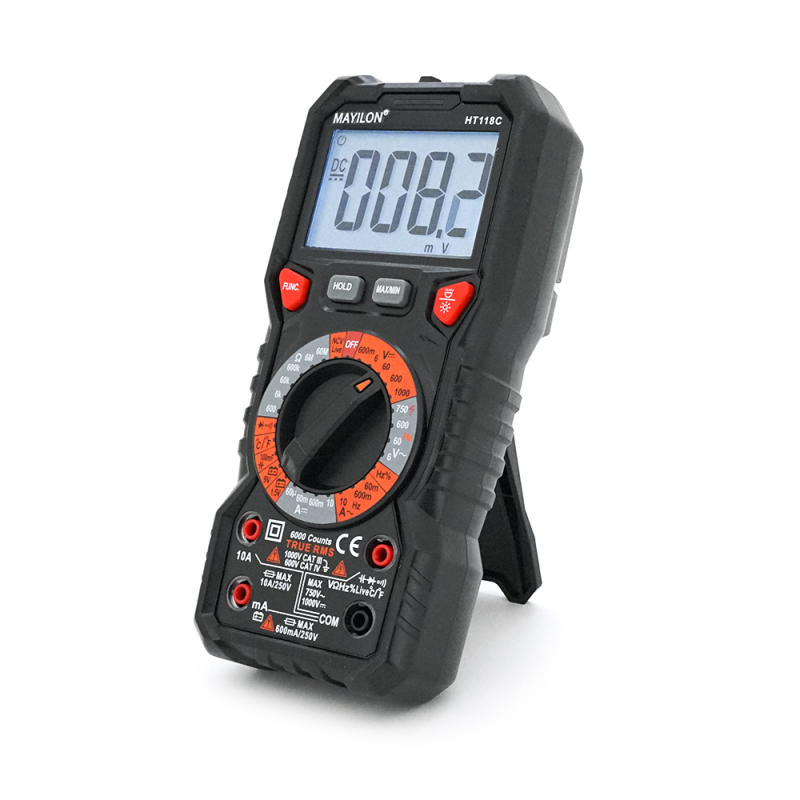 Мультиметр Mayilon HT-118C, вимірювання: V, A, R, C, F, T Мультиметр Mayilon HT-118C, вимірювання: V, A, R, C, F, T