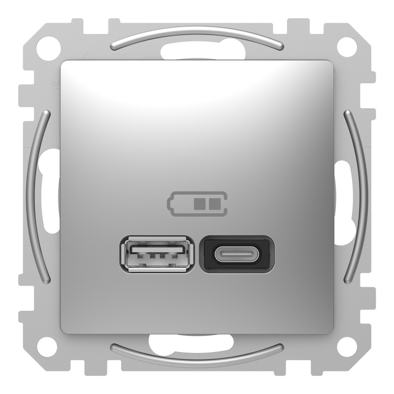 USB розетка A+C, 3 A, 45 Вт, Алюміній Sedna Design