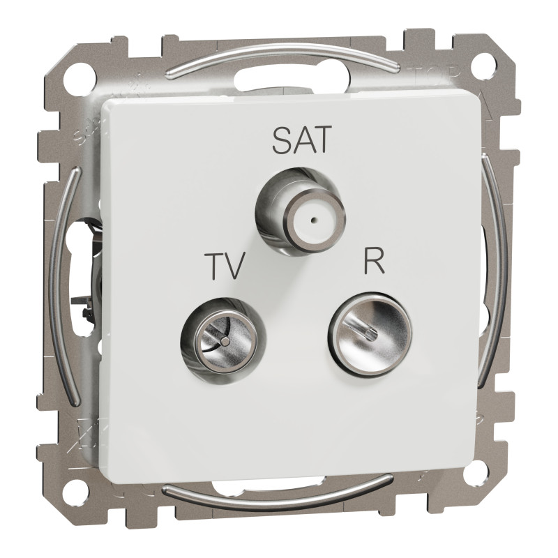 TV/SAT/R socket, Sedna Design & Elements, male IEC, female IEC, terminal, 4dB, PRO, white