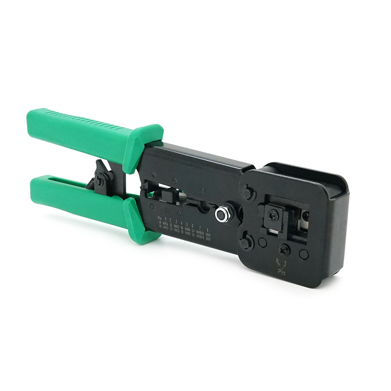 Інструмент VegGieg V-E113 для обтискання RJ-45 (8P8C) та RJ-12/11 (6P6C) 4P4C, Чорно/Зелені Q10 Інструмент VegGieg V-E113 для обтискання RJ-45 (8P8C) та RJ-12/11 (6P6C) 4P4C, Чорно/Зелені Q10