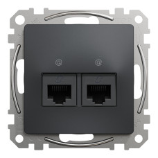 Два роз’єми RJ45 категорія 5E UTP Чорний Sedna Design