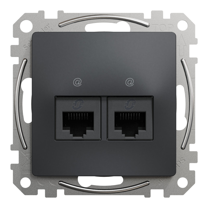 Два роз’єми RJ45 категорія 5E UTP Чорний Sedna Design