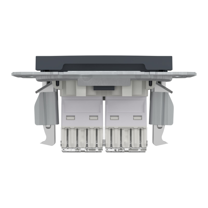 РОЗЕТКА КОМП'ЮТЕРНА RJ45 UTP КАТ.6 ПОДВІЙНА ASFORA АНТРАЦИТ