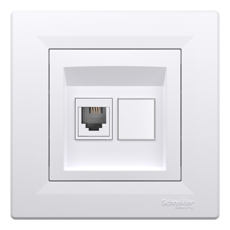 РОЗЕТКА ТЕЛЕФОННА RJ11 БІЛА ASFORA